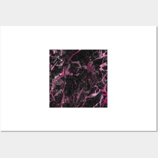 Dark marble with fuchsia Posters and Art